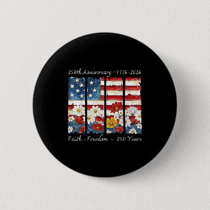Badge Rond 5 Cm Foi rétro florale liberté 250 ans chrétien