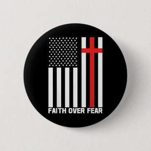 Badge Rond 5 Cm Foi sur la peur Jésus Croix chrétienne Dieu Foi Bi