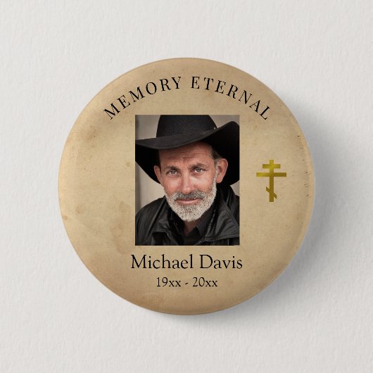 Badge Rond 5 Cm Folithe d'automne Orthodoxe Christian Funeral (Devant)