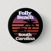 Badge Rond 5 Cm Folly Beach Caroline du Sud (Devant)