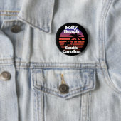 Badge Rond 5 Cm Folly Beach Caroline du Sud (En situation)