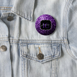 Badge Rond 5 Cm Foncé pourpre foncé brillant parties scintillant s