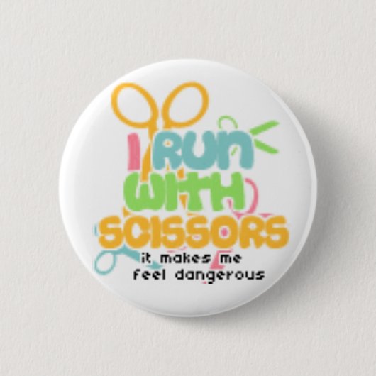 Badge Rond 5 Cm Fonctionnement avec des ciseaux (Devant)