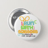 Badge Rond 5 Cm Fonctionnement avec des ciseaux (Devant & derrière)