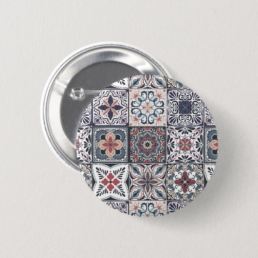 Badge Rond 5 Cm Fond d'écran Backsplashes / Talavera inspiré tuile (Devant & derrière)