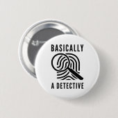 Badge Rond 5 Cm Fondamentalement Un Inspecteur (Devant & derrière)