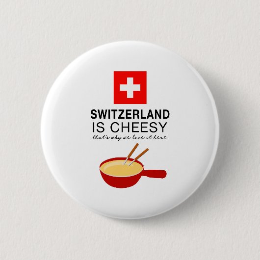 Badge Rond 5 Cm Fondue suisse drôle (Devant)