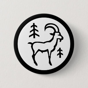 Badge Rond 5 Cm Font Zodiac : CAPRICORN + vos couleurs et idées