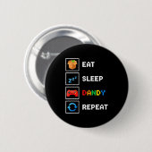 Badge Rond 5 Cm Food & Drink Eat Sleep Dandy Repeat Xel Foodie (Devant & derrière)