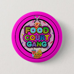 Badge Rond 5 Cm Food Court Gang Logo Button