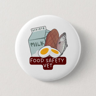 Badge Rond 5 Cm Food Safety Vet–Veterinary Food Inspection Design