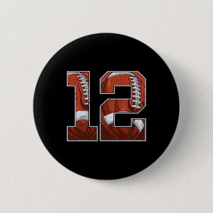 Badge Rond 5 Cm Football 12e anniversaire garçon Douze 12 ans Bda