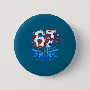 Badge Rond 5 Cm Football 67 six sept 4 juillet rouge blanc bleu dr