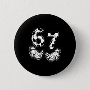 Badge Rond 5 Cm Football 67 Six Seven Costume Amoureux de Football