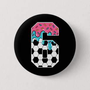 Badge Rond 5 Cm Football 6 ans glace qui coule jeunesse 6e anniver