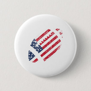 Badge Rond 5 Cm Football américain 4 juillet Drapeau américain Pat