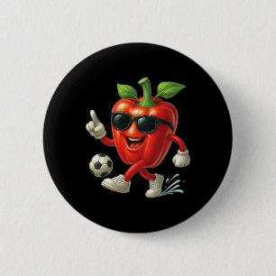 Badge Rond 5 Cm Football aux poivrons 