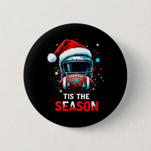 Badge Rond 5 Cm Football Ball Père Noël C'Est La Saison Noël Noël 