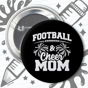 Badge Rond 5 Cm Football Cheer Squad School Jeux de sport Fière ma