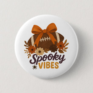 Badge Rond 5 Cm Football d'automne floral Halloween Vibes Sombres