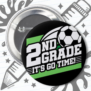 Badge Rond 5 Cm Football de 2e année Premier jour Retour à l'école