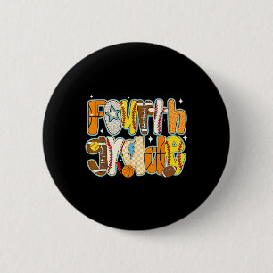 Badge Rond 5 Cm Football de baseball de 4e année