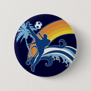 Badge Rond 5 Cm football d'été.