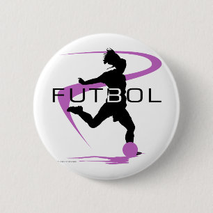 Badge Rond 5 Cm Football du football - filles - rose