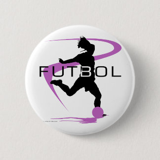 Badge Rond 5 Cm Football du football - filles - rose