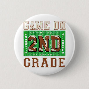 Badge Rond 5 Cm Football Garçons De 2E Année Retour À L'École Jeu