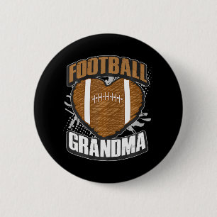 Badge Rond 5 Cm Football Grand-mère Pigskin Coeur Football Nana