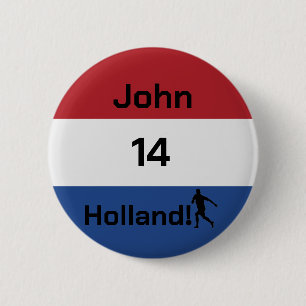 Badge Rond 5 Cm Football néerlandais, personnalisable