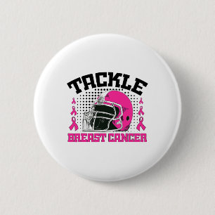 Badge Rond 5 Cm Football Ruban Rose de Sensibilisation au Cancer d