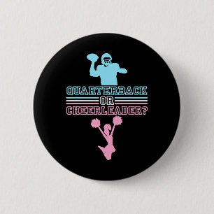 Badge Rond 5 Cm Football Sexe Révéler Quarterback Ou Pom-pom girl