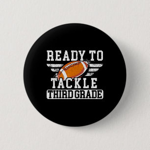 Badge Rond 5 Cm Football Troisième année Premier jour d'école Reto