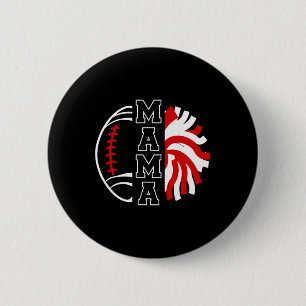 Badge Rond 5 Cm Footll Et Cheer Maman Fière Footll Et Menant Les C
