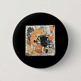 Badge Rond 5 Cm Footll Mama Boho Floral Fall Touchdown Season Game