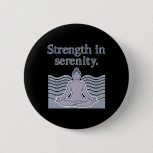 Badge Rond 5 Cm Force dans le design de méditation de yoga de séré