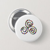 Badge Rond 5 Cm Force de Triskelion celtique (Devant & derrière)
