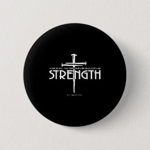 Badge Rond 5 Cm Force Et Clou Croix Bible Verse Christian