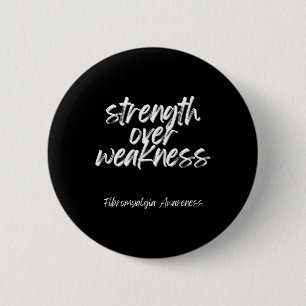 Badge Rond 5 Cm Force sur faiblesse - Sensibilisation à la fibromy