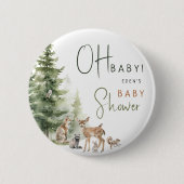 Badge Rond 5 Cm Forêt Bois Animaux Oh Bébé (Devant)