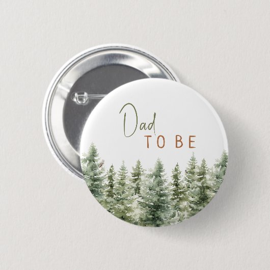Badge Rond 5 Cm Forêt Bois Animaux Papa Être (Devant & derrière)