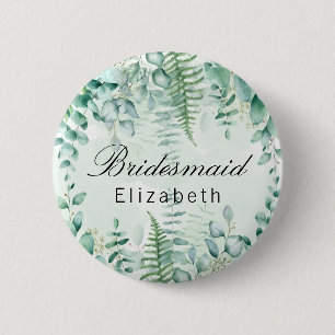 Badge Rond 5 Cm Forêt boisée d'eucalyptus de Bridesmaid