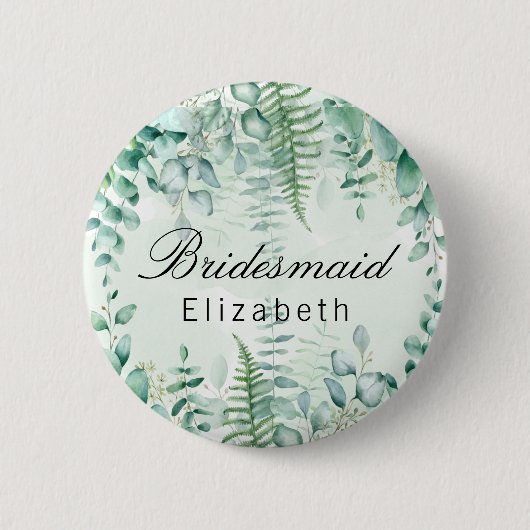 Badge Rond 5 Cm Forêt boisée d'eucalyptus de Bridesmaid (Devant)