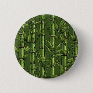 Badge Rond 5 Cm Forêt de bambou en vert