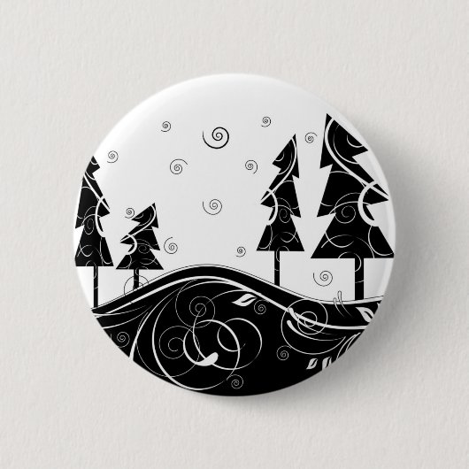 Badge Rond 5 Cm Forêt de Noël (Devant)
