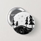 Badge Rond 5 Cm Forêt de Noël (Devant & derrière)