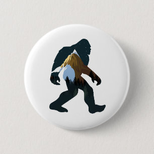 Badge Rond 5 Cm Forêt de nuit Bigfoot