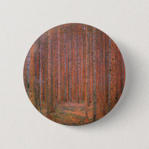 Badge Rond 5 Cm Forêt de sapins de Gustav Klimt Tannenwald Arbres